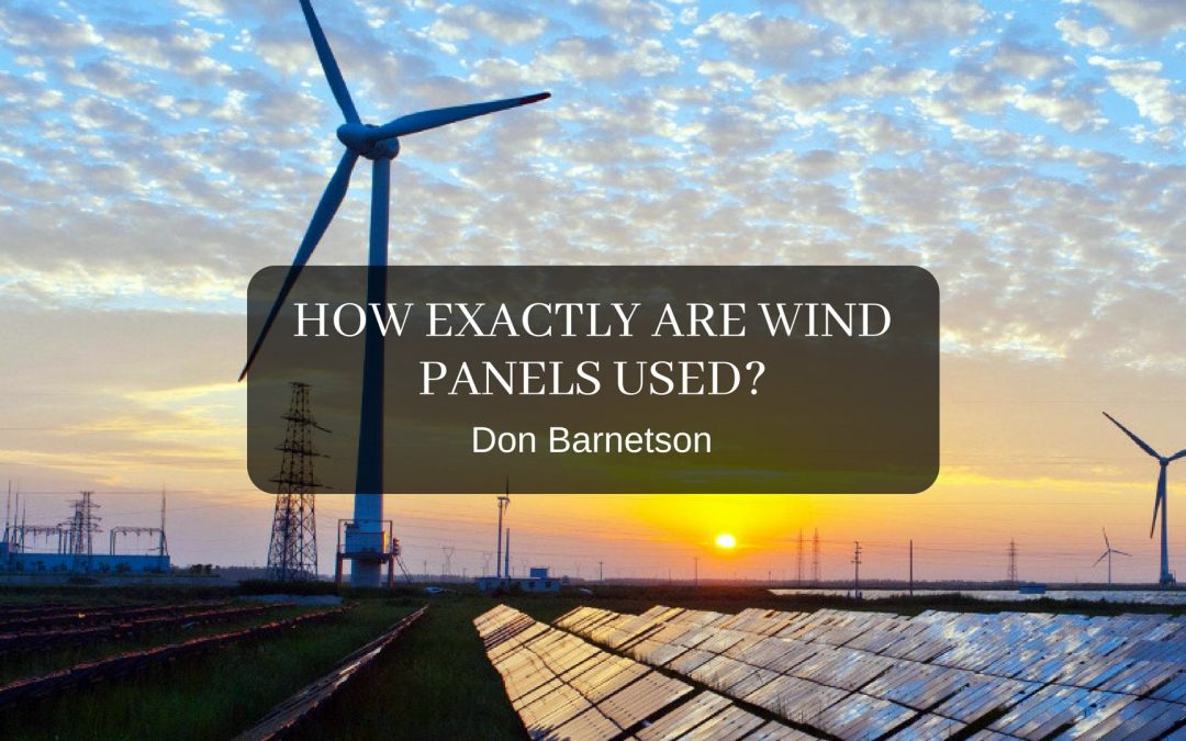 Wind panels generating renewable energy